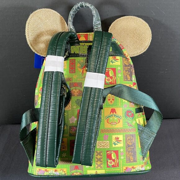 Disney Parks Loungefly Enchanted Tiki Room 2022 Green Mickey Icons Backpack NEW main image 7